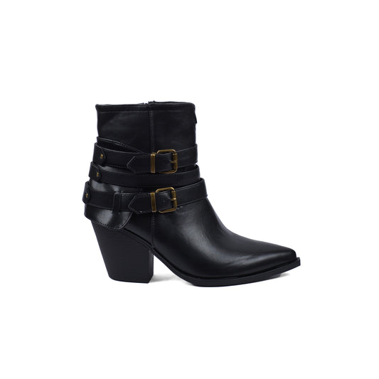 Orion Ringed Half Boots High Quality with Buckle Detail Woman 17726AH9 Black