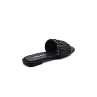 Miu Miu Leather Slides Sandals Summer Classic Leisure Flip Flops Slippers Women 3508 Black