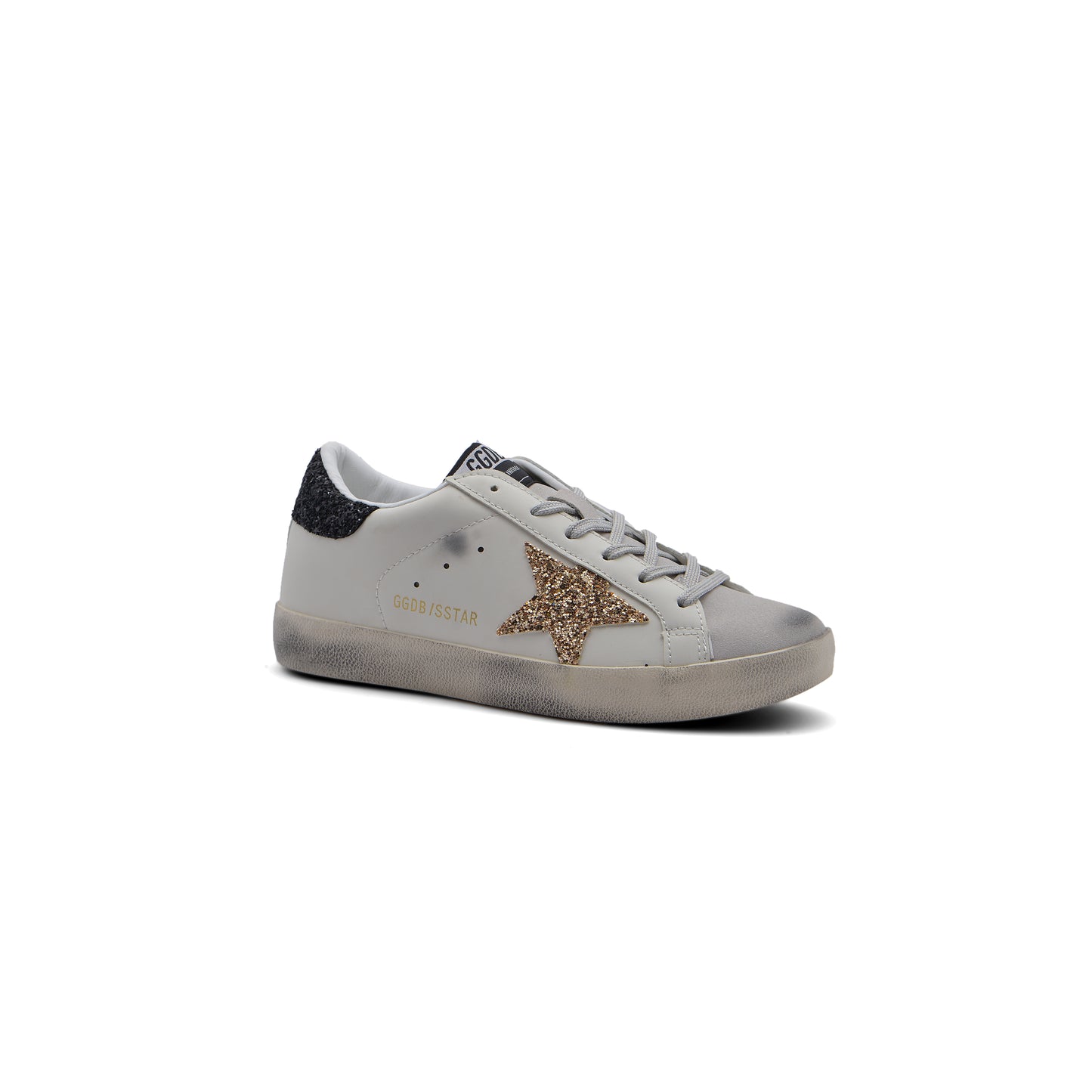 Golden Goose with glitter star Sneakers Woman JEN-686 White&Gold