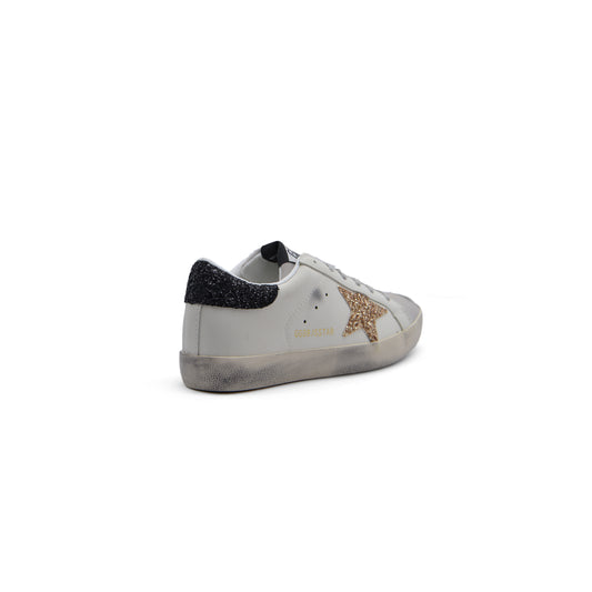 Golden Goose with glitter star Sneakers Woman JEN-686 White&Gold