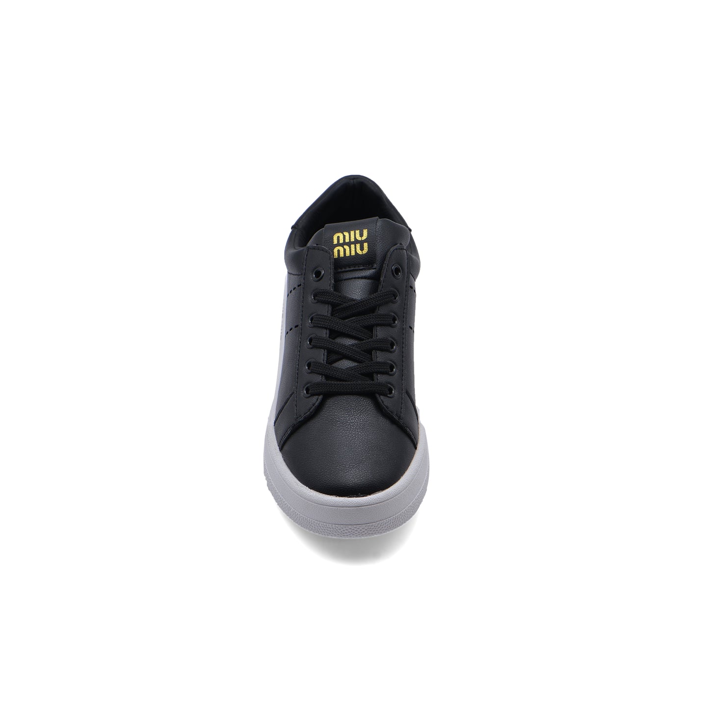 Miu Miu Bleached Leather Sneakers Woman JEN-667 Black