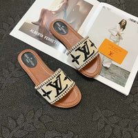 Louis Vuitton Lock It Flat Mule Monogram Sandals Woman L-118 Black