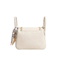 Hermès Etoupe Clemence Mini Bag Lindy 20 Gold Hardware Length 13 cm - Width 19 cm Mirror Woman H278 Off-White
