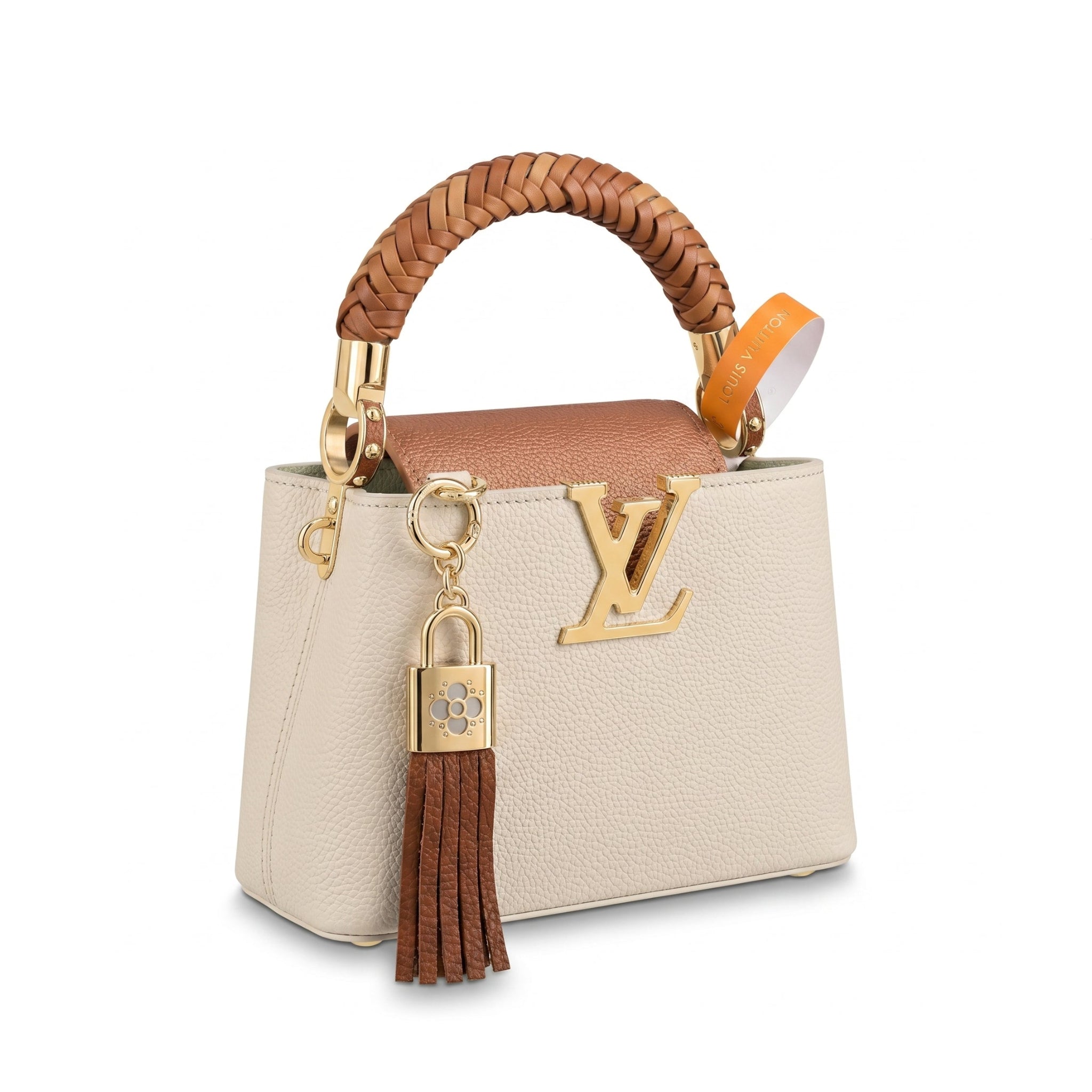 Louis Vuitton "Capucines Mini" Bag: 18 cm (Length) x 27 cm (Width) Women's Model M20846 Crema