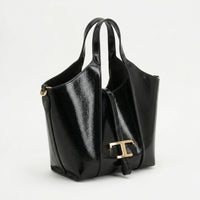 Tod's Timeless Small Shopping Bag in glossy leather – Dimensions: 20 cm (length) x 20 cm (width) Woman 8819 Black