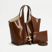 Tod's Timeless Small Shopping Bag in glossy leather – Dimensions: 20 cm (length) x 20 cm (width) Woman 8819 Brown