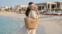 Celine Raffia Tote Bag With Calfskin Leather Trim Woman CEL 213 Brown