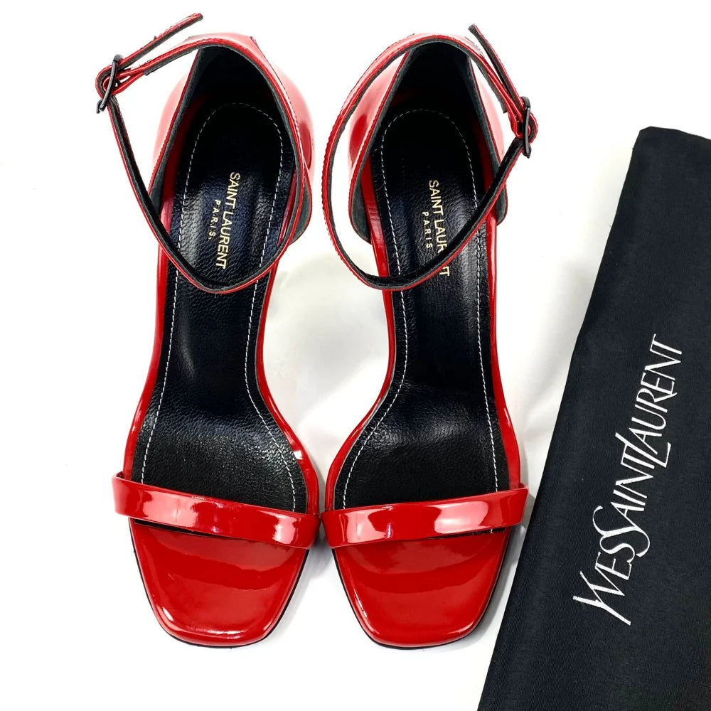 Saint Laurent YSL Opyum Sandals Heels Woman 1898 Red