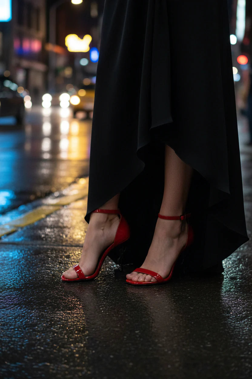 Saint Laurent YSL Opyum Sandals Heels Woman 1898 Red