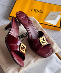 FENDI FFold mules for Fine leathers Woman 5886 Burgundy