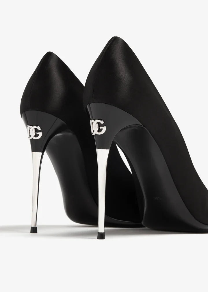 Dolce & Gabbana Pointed Leather Pumps Heels Woman DG-210 Black