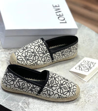 Loewe Owen Logo Jacquard Espadrille Woman 29762 Black