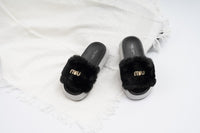 Fur slide slipper Woman FUR8 Black
